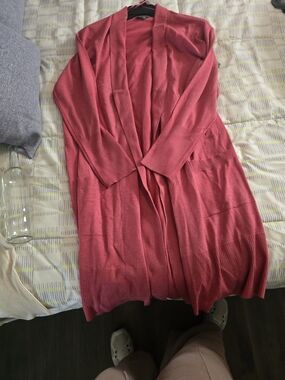 Terra & Sky Rose Pink Open-Front Cardigan